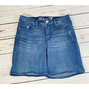 Seven7 Womens Jean Shorts Size 4 Denim Long Ladies Mid Rise Stretch USA Seven 7